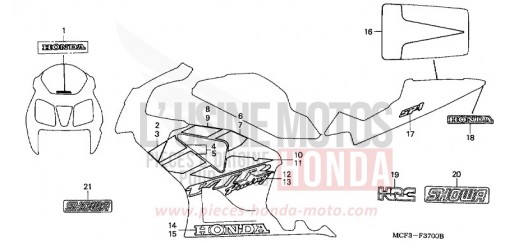 MARQUE/RAYURE (VTR1000SPY/1-E/ED/F/U) VTR1000SP1 de 2001